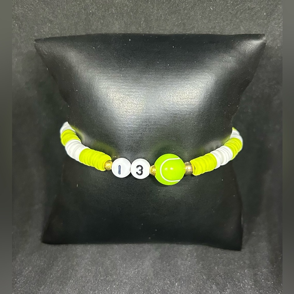 Tennis (Sport & Number) Heishi Bracelet